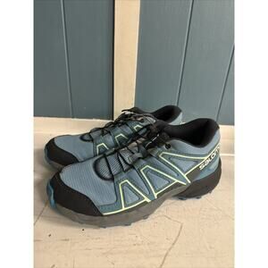 Salomon Speedcross Junior Kid's Size 2‎ Trail Running Shoes Light Blue Navy